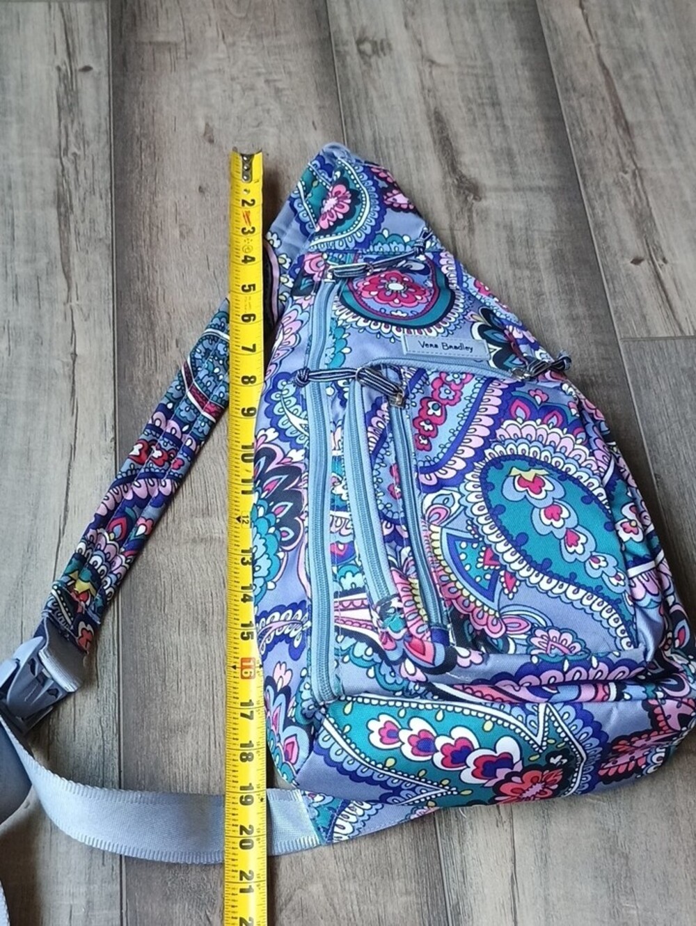 Vera Bradley Purple Teal Paisley Crossbody Sling Bag - Picture 9 of 11